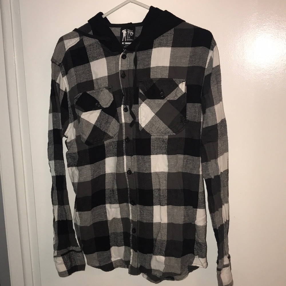 Long sleeve flannel hoodie